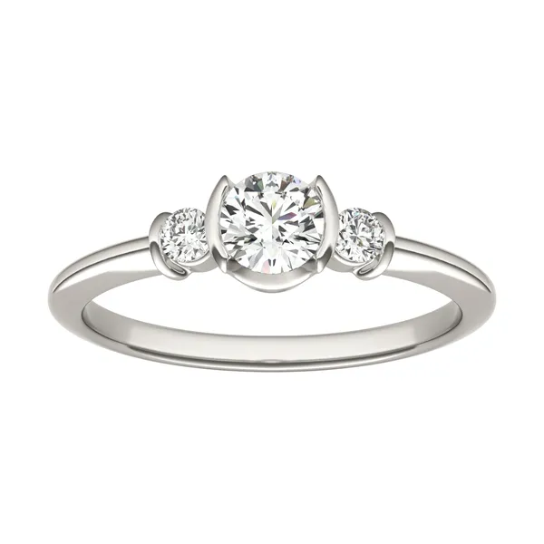 Petite Half Bezel Three-Stone Ring