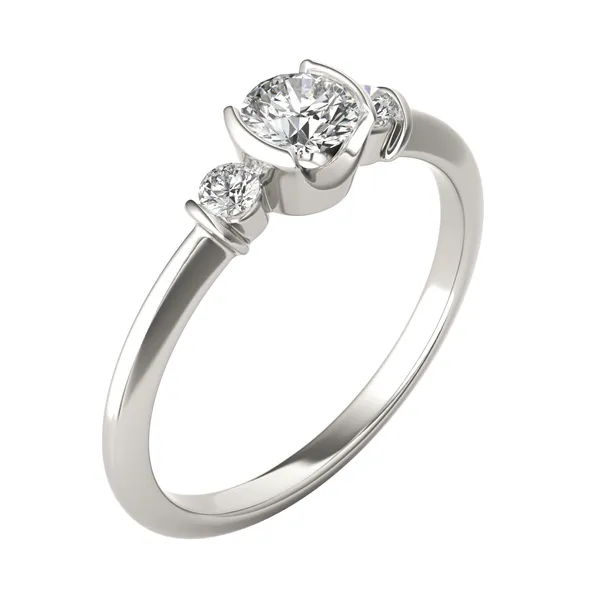 Petite Half Bezel Three-Stone Ring