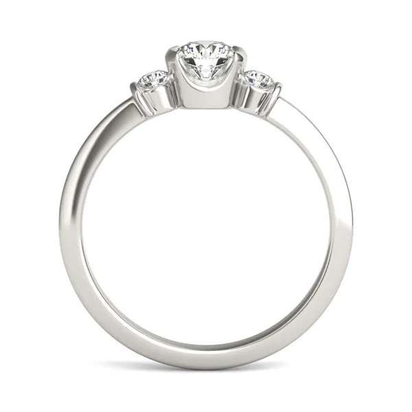 Petite Half Bezel Three-Stone Ring