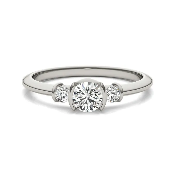 Petite Half Bezel Three-Stone Ring