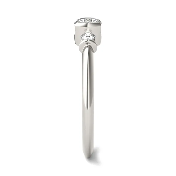 Petite Half Bezel Three-Stone Ring