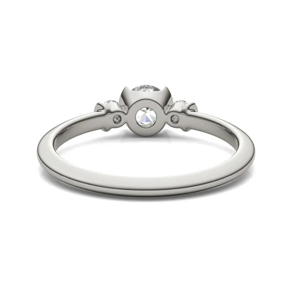 Petite Half Bezel Three-Stone Ring