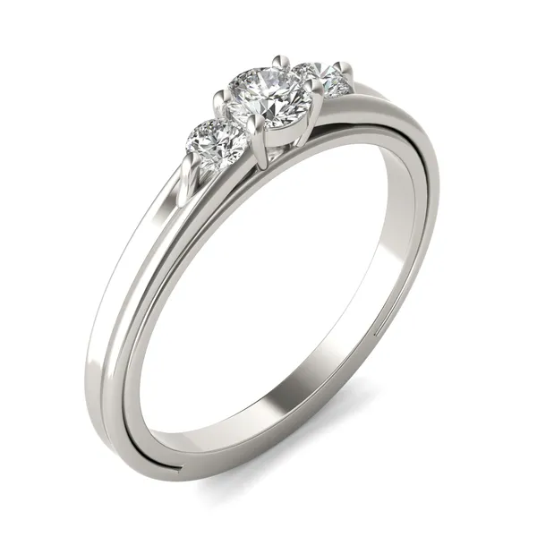 Petite Sculpted Lines Three-Stone Ring