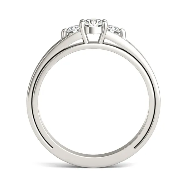 Petite Sculpted Lines Three-Stone Ring