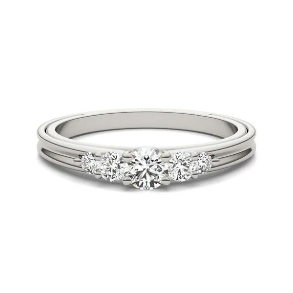 Petite Sculpted Lines Five-Stone Ring