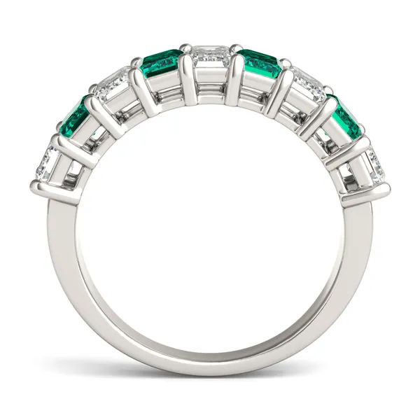 Emerald Alternating Emerald Basket Ring
