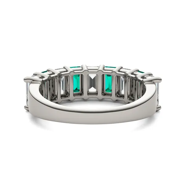 Emerald Alternating Emerald Basket Ring
