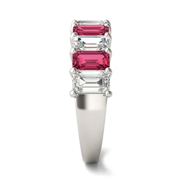 Emerald Alternating Ruby Basket Ring