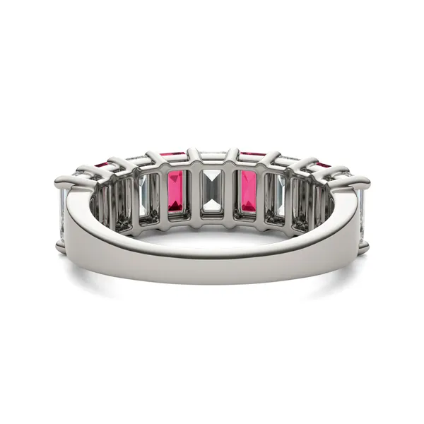 Emerald Alternating Ruby Basket Ring