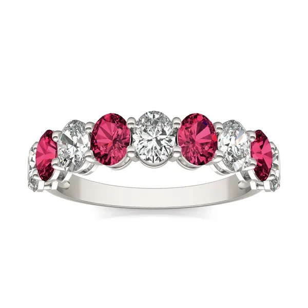 Oval Alternating Ruby Basket Ring