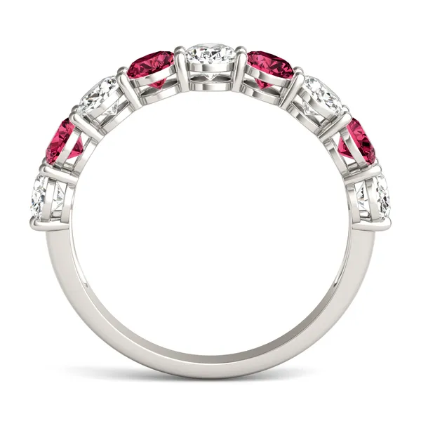 Oval Alternating Ruby Basket Ring