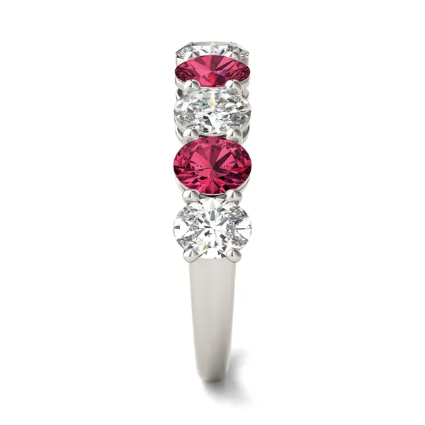 Oval Alternating Ruby Basket Ring