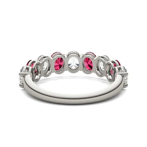 Oval Alternating Ruby Basket Ring