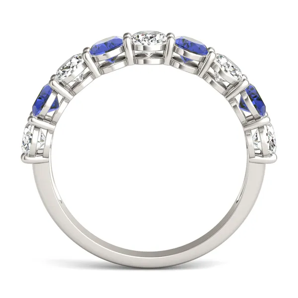 Oval Alternating Sapphire Basket Ring