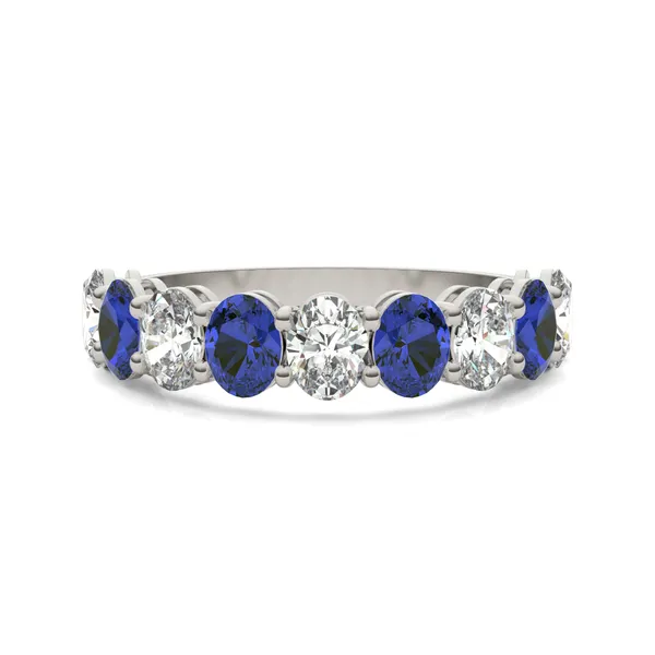 Oval Alternating Sapphire Basket Ring