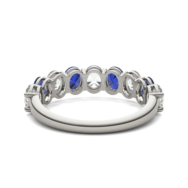 Oval Alternating Sapphire Basket Ring