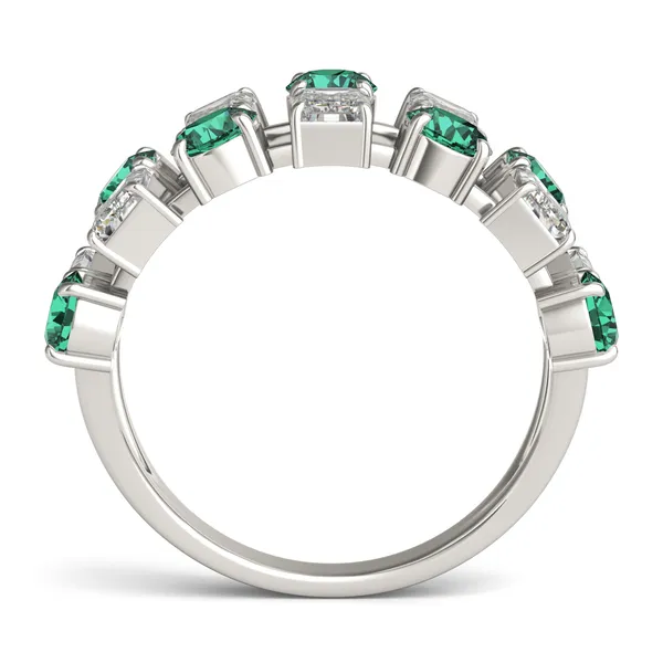 Dyad Alternating Emerald Ring