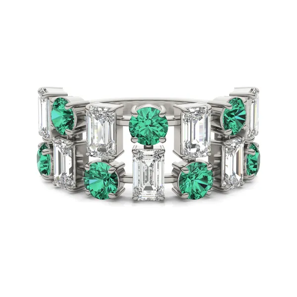 Dyad Alternating Emerald Ring