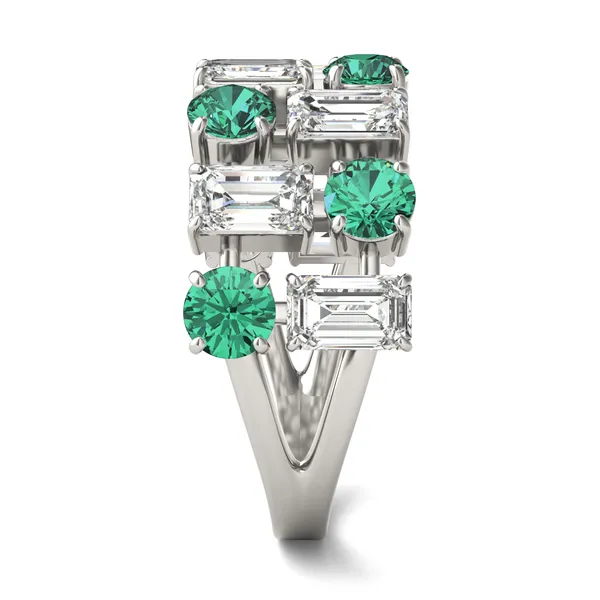 Dyad Alternating Emerald Ring