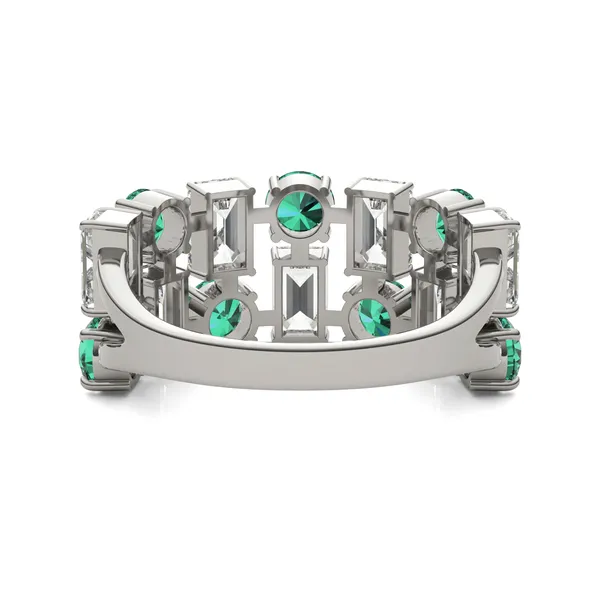 Dyad Alternating Emerald Ring