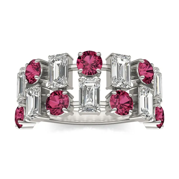 Dyad Alternating Ruby Ring