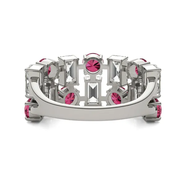 Dyad Alternating Ruby Ring