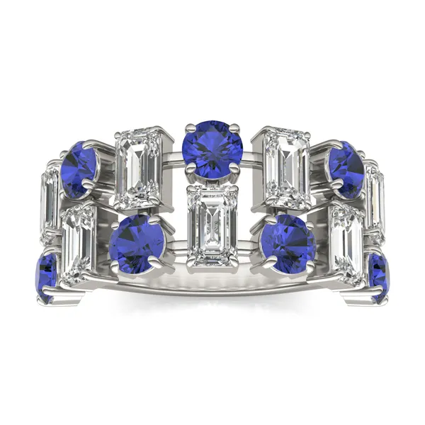 Dyad Alternating Sapphire Ring