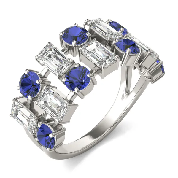 Dyad Alternating Sapphire Ring