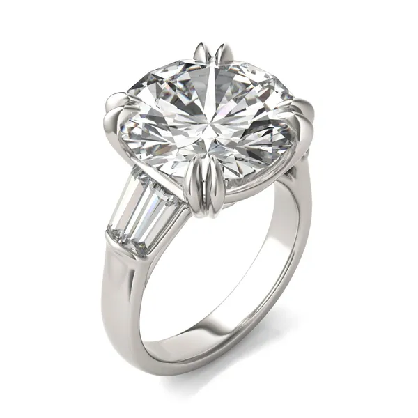 Round Hearts & Arrows Bold Isolde Exotic Engagement Ring