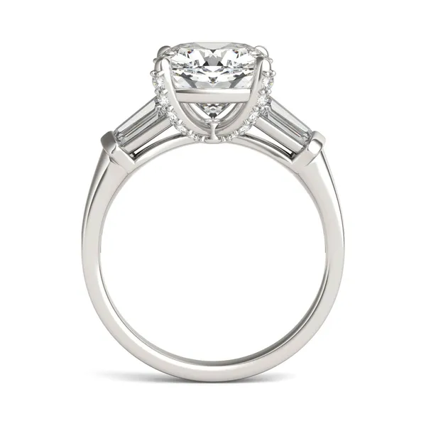 Cushion Hearts & Arrows Luxe Baguette Side-Stone Engagement Ring
