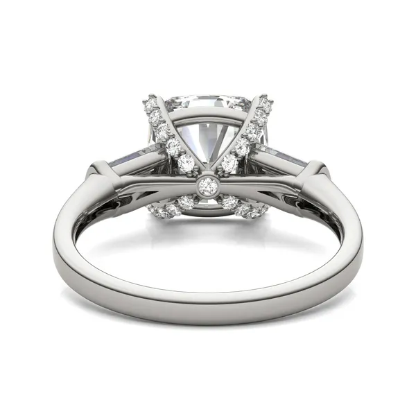 Cushion Hearts & Arrows Luxe Baguette Side-Stone Engagement Ring