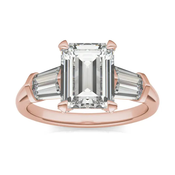Emerald Luxe Baguette Side-Stone Engagement Ring