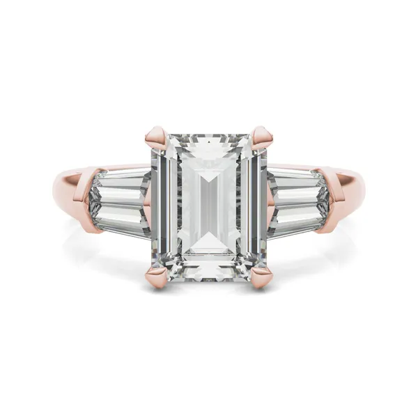 Emerald Luxe Baguette Side-Stone Engagement Ring