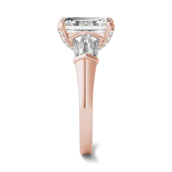 Emerald Luxe Baguette Side-Stone Engagement Ring