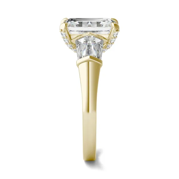 Emerald Luxe Baguette Side-Stone Engagement Ring