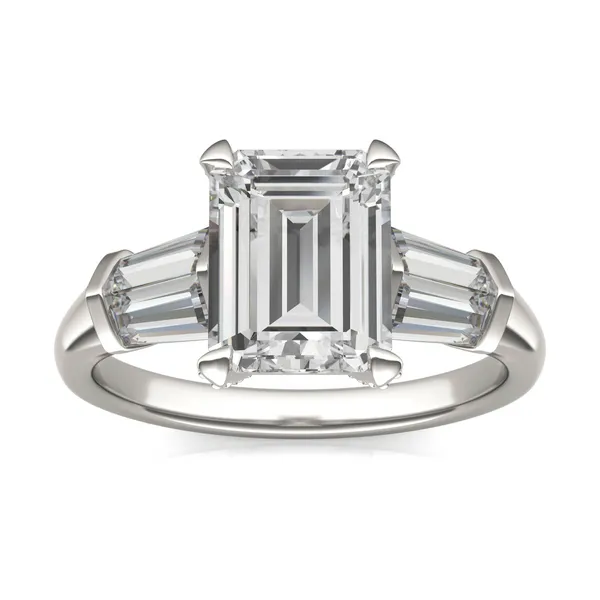 Emerald Luxe Baguette Side-Stone Engagement Ring