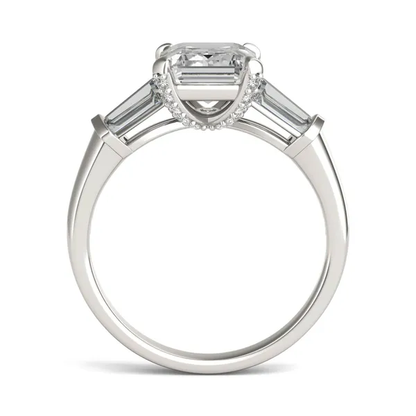 Emerald Luxe Baguette Side-Stone Engagement Ring