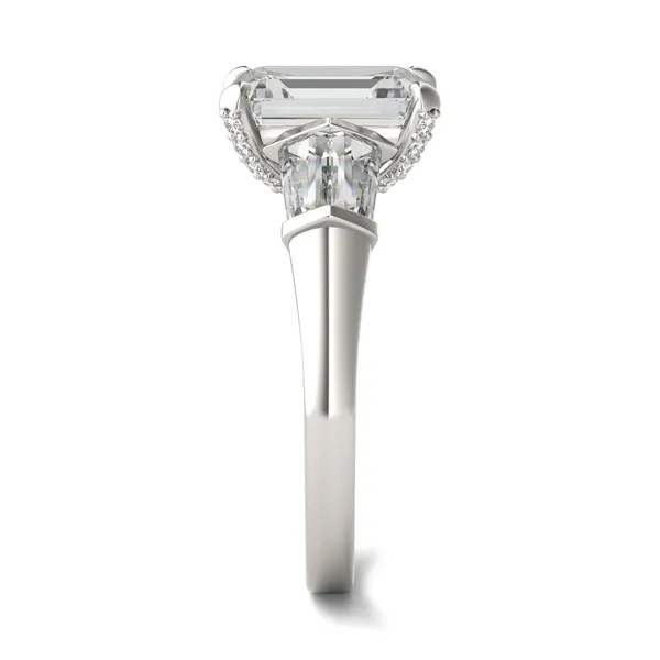 Emerald Luxe Baguette Side-Stone Engagement Ring