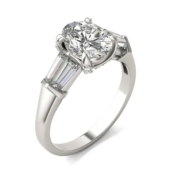 Oval Luxe Baguette Side-Stone Engagement Ring