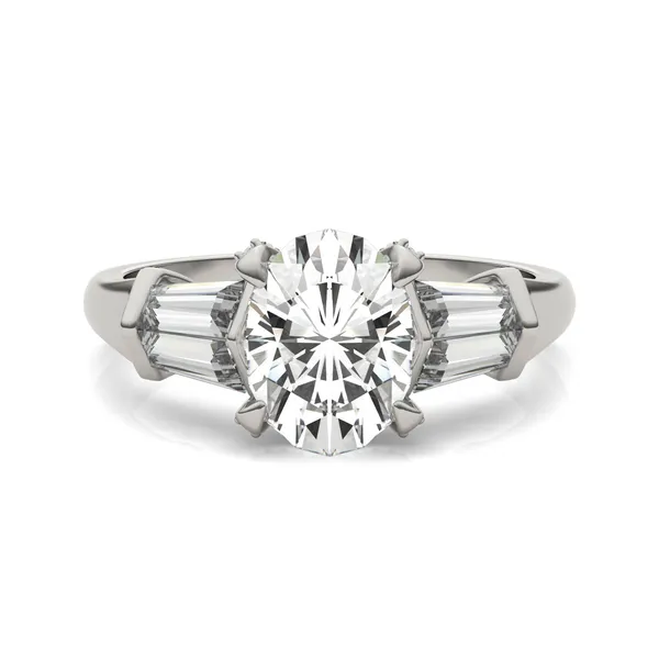 Oval Luxe Baguette Side-Stone Engagement Ring