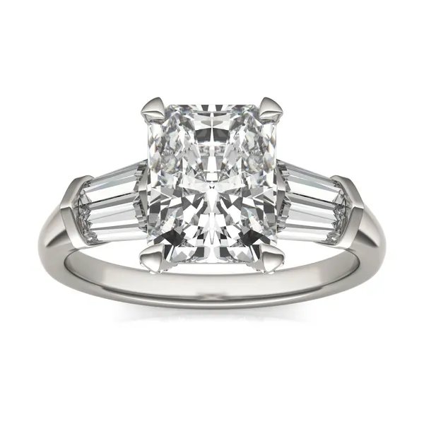 Radiant Luxe Baguette Side-Stone Engagement Ring