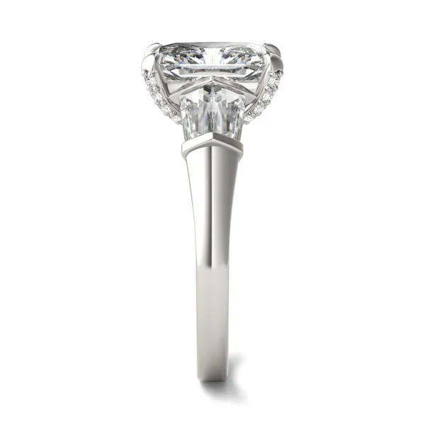 Radiant Luxe Baguette Side-Stone Engagement Ring