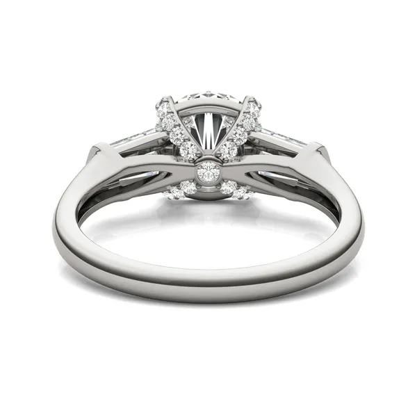 Round Hearts & Arrows Luxe Baguette Side-Stone Engagement Ring