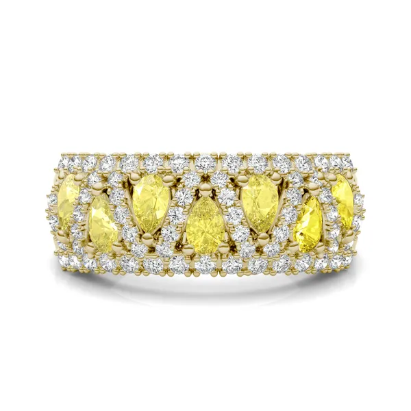 Fancy Yellow Liv Pear Ring