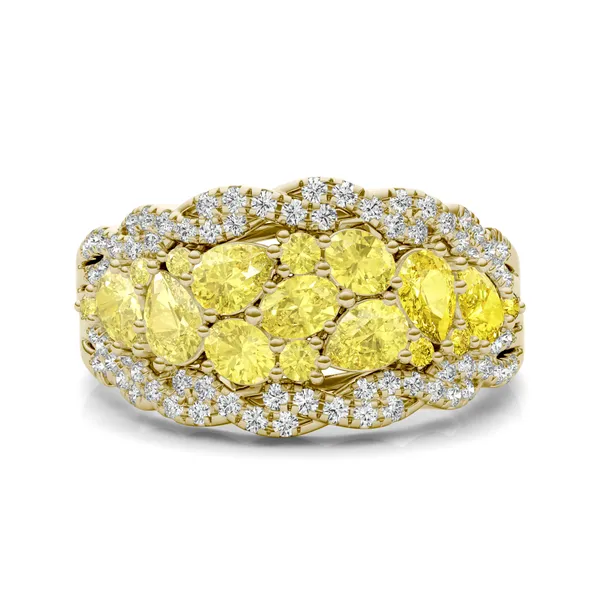 Fancy Yellow Daphne Twisted Ring