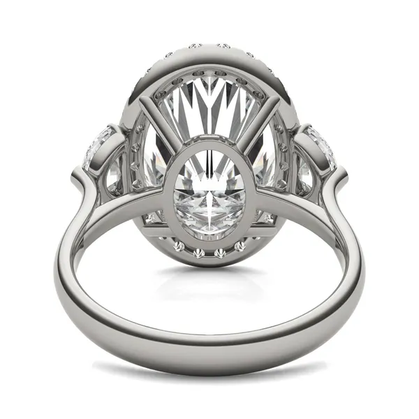 Elongated Oval Luna Halo Exotic Engagement Ring