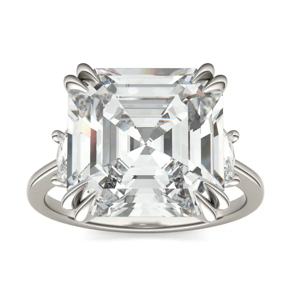 Asscher Solstice Three-Stone Exotic Engagement Ring