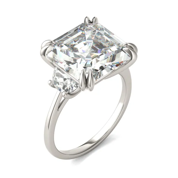 Asscher Solstice Three-Stone Exotic Engagement Ring