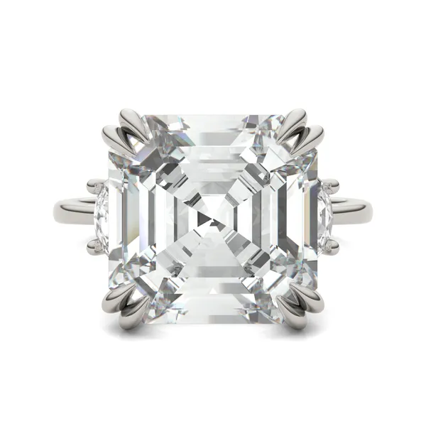 Asscher Solstice Three-Stone Exotic Engagement Ring