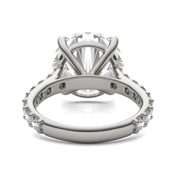 Round Brilliant Claw Prong Cathedral Side-Stone Exotic Engagement Ring
